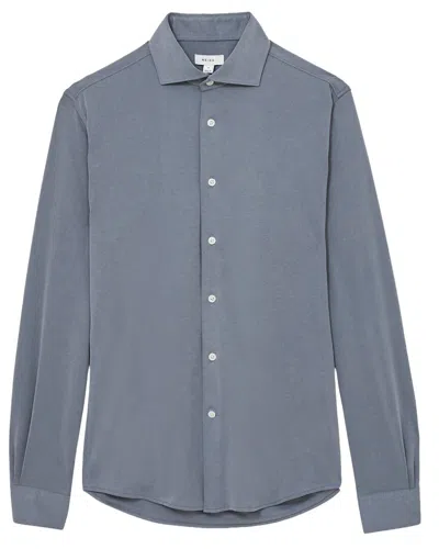 Reiss Bobby Cutaway Collar Top In Blue