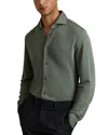 Reiss Green Smoke Bobby Modal Blend Cutaway Collar Shirt