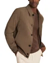 Reiss Chestnut Brown Technical Button Through Jacket In Brown