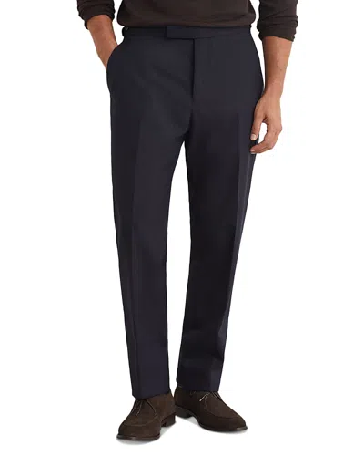 Reiss Bold Wool Tab Waist Pants In Blue