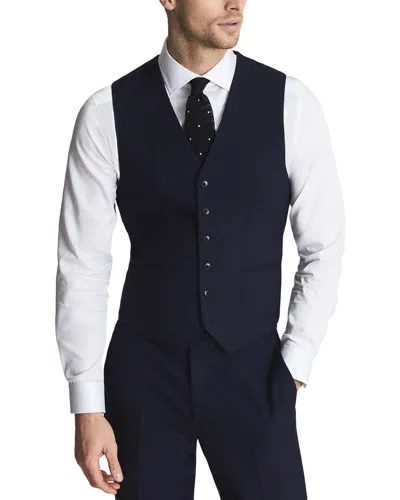Reiss Bold Wool Waistcoat In Blue