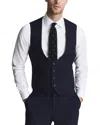 Reiss Mens Navy Blue Wool Blend Horse Shoe Slim Fit Waistcoat In Blue