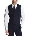 Reiss Hope Travel Plain Weave Wool-blend Vest In Blue