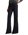 Reiss Petites Bonnie High Rise Flared Jeans In Dark Blue In Blue