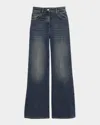 Reiss Bonnie Flare-leg Denim Jeans In Midblue