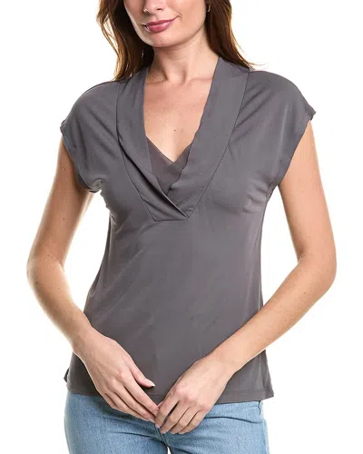 Reiss Bonnie Layered V-neck T-shirt In Grey