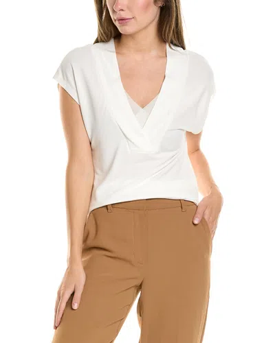 Reiss Bonnie Layered V-neck T-shirt In White