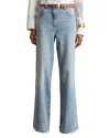 Reiss Petites Bonnie Mid Rise Flare Jeans In Light Blue In Blue