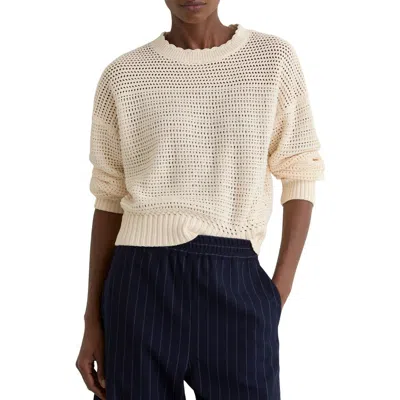 Reiss Bonnie Open Stitch Cotton Sweater In Neutral