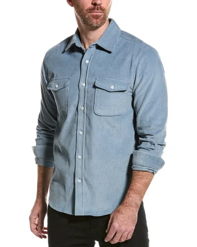 Reiss Bonucci Cord Twin Pocket Shirt In Blue