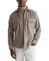 Reiss Bonucci Corduroy Button-up Overshirt In Mocha