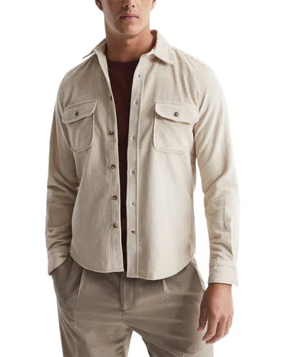 Reiss Bonucci Twin-pocket Corduroy-cotton Overshirt In Beige