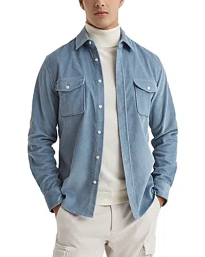 Reiss Bonucci Cotton Corduroy Shirt Jacket In Ashley Blue