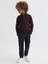 Reiss Bordeaux 9-14 Yrs Quarter Zip Merino Wool Jumper