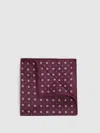 Reiss Bordeaux Cassiano Silk Paisley Print Pocket Square