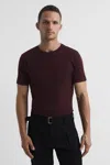 Reiss Bless Crewneck Tee In Bordeaux