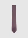Reiss Bordeaux Silk Floral Print Tie
