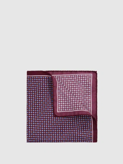 Reiss Bordeaux Silk Pocket Square
