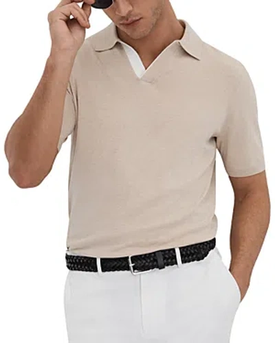 Reiss Boston Tipped Slim Fit Polo Shirt In Camel