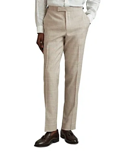 Reiss Boxhill Prince Of Wales Slim Fit Dress Pants In Oatmeal