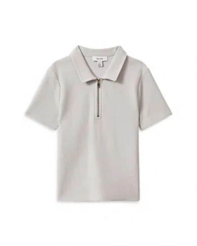 Reiss Boys' Felix Jr Zip Polo Shirt - Little Kid In Silver