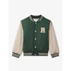 Reiss Kids' Arkan Textured-lettering Shell Bomber Jacket 3-14 Years In Green/stone
