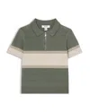 Reiss Boys' Grove Short Sleeved Half Zip Color Blocked Textured Knitted Polo Shirt - Little Kid