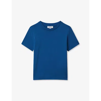 Reiss Boys Lapis Blue Kids Bless Crewneck Cotton-jersey T-shirt 3-14 Years