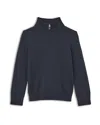 Reiss Boys' Long Sleeved Merino Funnel Neck 1/2 Zip Sweater - Little Kid, Big Kid In Blue