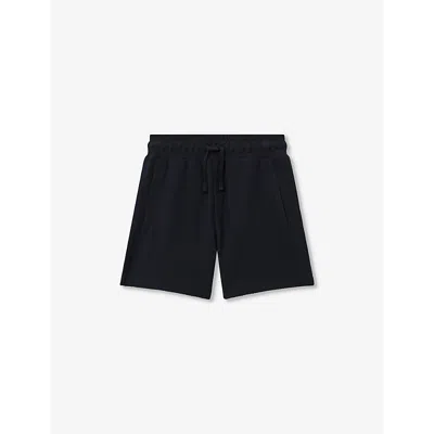 Reiss Boys Navy Kids Hester Textured-weave Cotton Shorts 3-14 Years