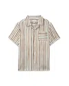 Reiss Boys' Rava Jr Regular Fit Button Down Camp Shirt - Little Kid In Ecru/tobacco