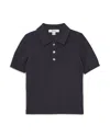 Reiss Boys' Short Sleeved Half Press Stud Stitch Detail Polo - Little Kid, Big Kid In Black