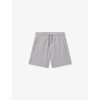 REISS REISS BOYS SILVER KIDS HESTER TEXTURED-WEAVE COTTON SHORTS 3-14 YEARS