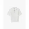 Reiss Boys White Kids Ivor Zip-neck Short-sleeve Cotton-blend Polo 3-13 Years 6-7