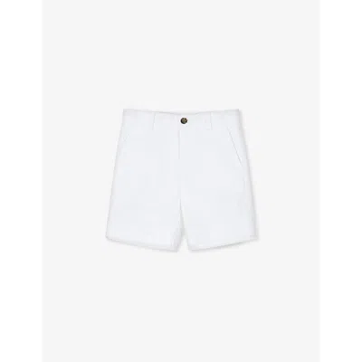 Reiss Boys White Kids Wicket Adjustable-side Stretch-cotton Chino Shorts 3-14 Years