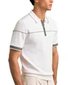 Reiss Bradford Tipped Quarter Zip Polo In White