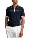 Reiss Bradford Quarter Zip Polo Shirt In Blue