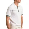Reiss Bradford Tipped Quarter Zip Polo In White