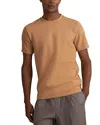 Reiss Light Camel Brown Bradley Interlock Jersey Crew Neck T-shirt In Brown