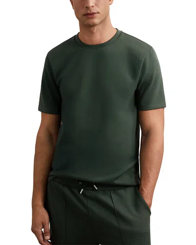 Reiss Bradley Slim Fit Short Sleeve Interlock Tee In Green