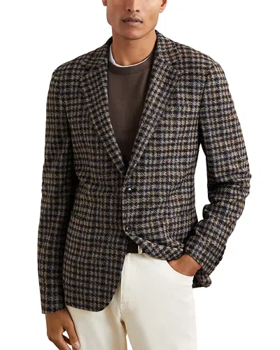 REISS BRAZATI DOGTOOTH CHECK TAILORED FIT BLAZER