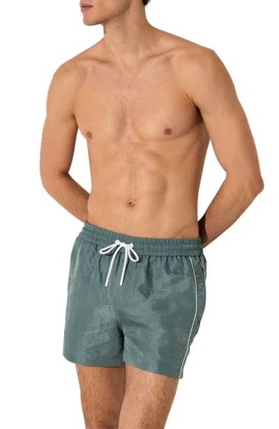 Reiss Breeze Piped Detail Drawstring 4.9 Swim Shorts In Green