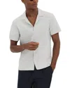 Reiss Light Grey Jacquard Cuban Collar Shirt In Gray