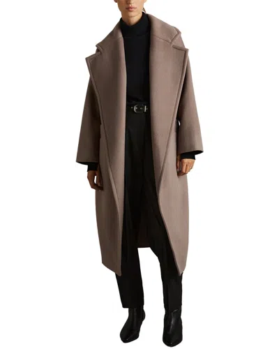 Reiss Bridget Blindseam Wool-blend Coat In Neutral