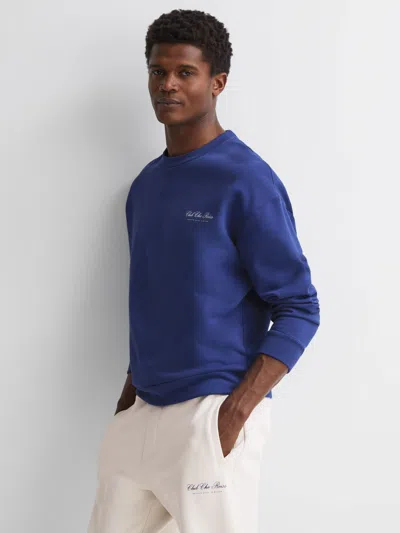 Reiss Bright Blue | Ché Motif Cotton Sweatshirt