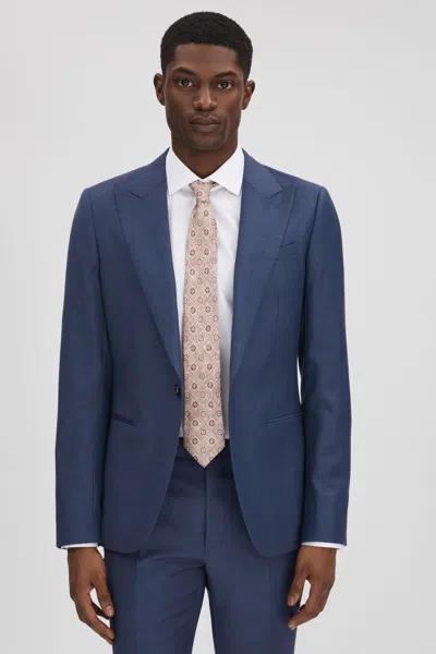 Reiss Bright Blue Slim Fit Wool Single Breasted Blazer