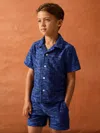 Reiss Bright Blue Smileyworld Wave Texture Shirt In Blue