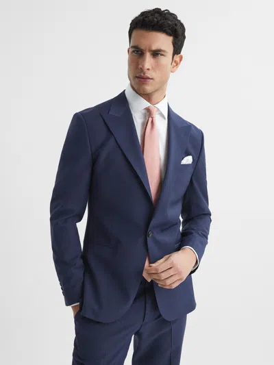 Reiss Bright Blue Wish Slim Fit Single Breasted Wool Blend Blazer