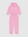 Reiss Bright Pink Cotton Blend Hoodie And Joggers Set