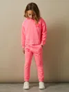 Reiss Bright Pink Kelly 4-9 Yrs Oversized Logo Cotton Blend Drawstring Joggers